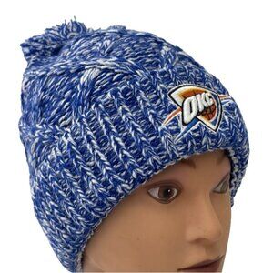 Oklahoma City Thunder OKC NBA Blue Zephyr Acrylic Beanie Cap Pom Pom NWT